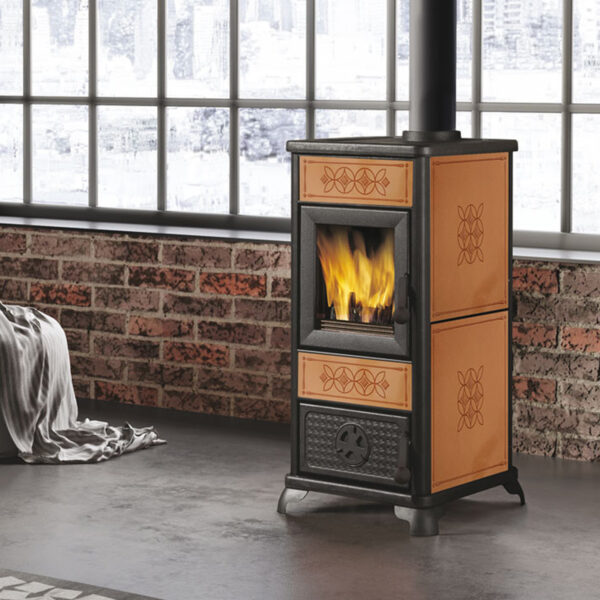 EK63 Decor Evo Kaminofen Keramik leder