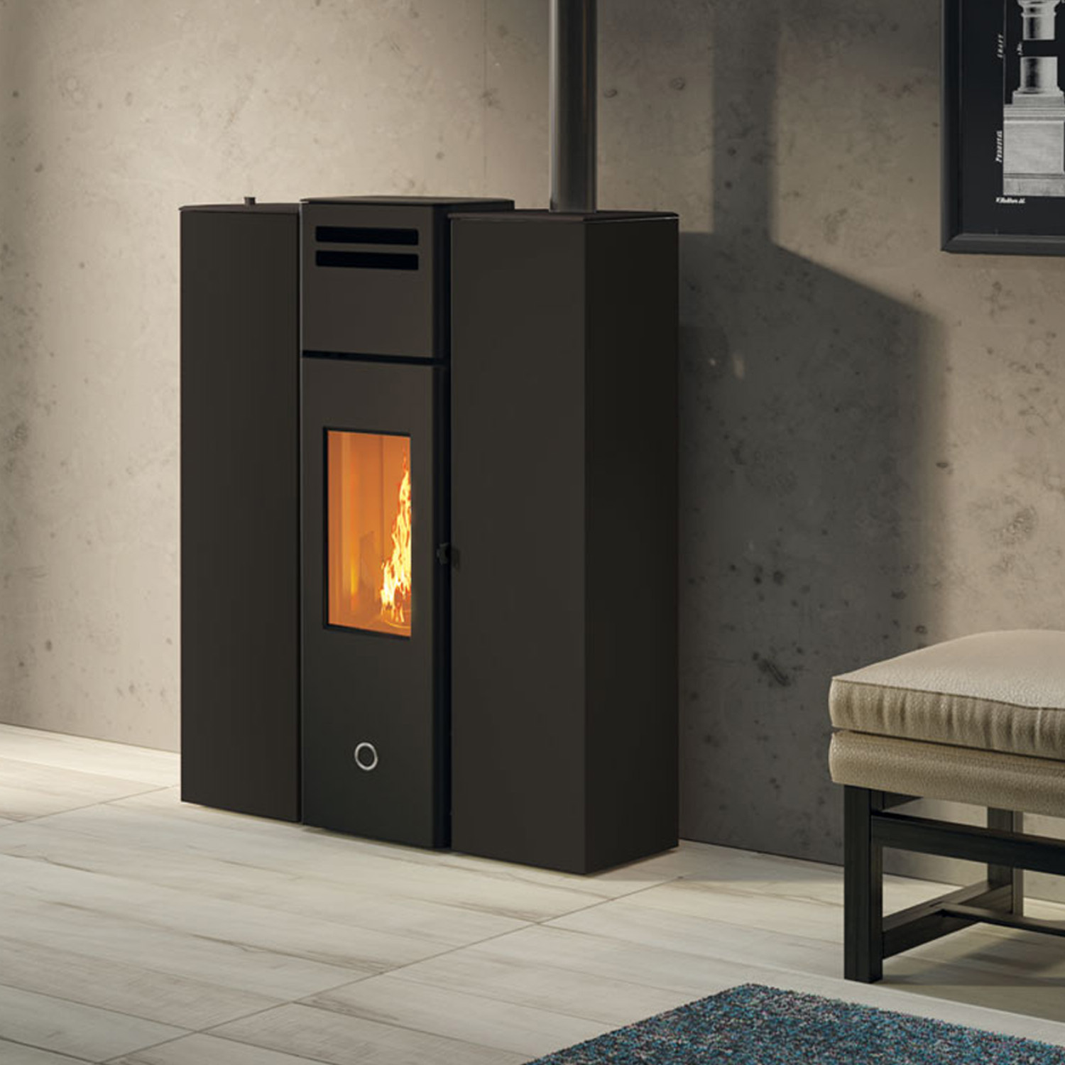 EK63 Cell 80+ Evo Pelletofen Stahl schwarz