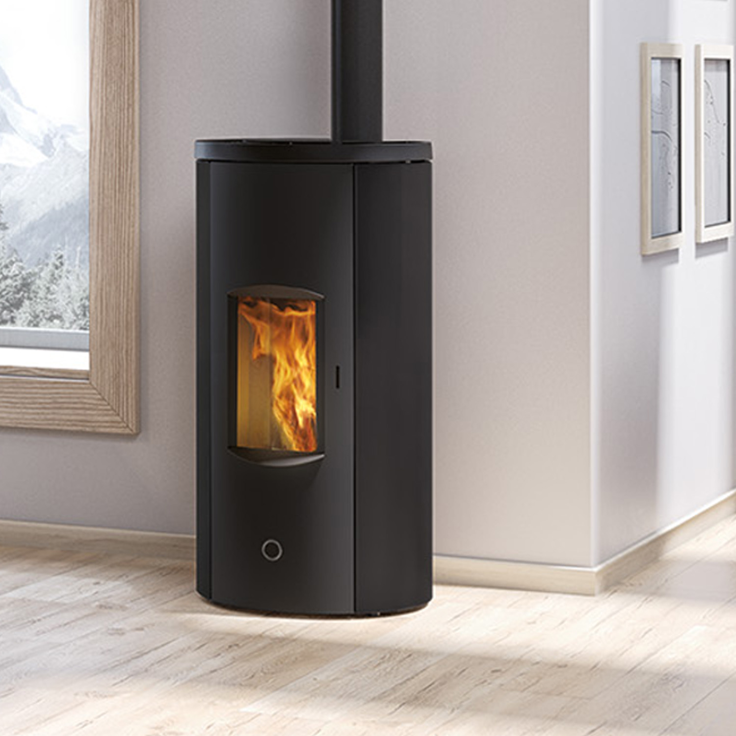 EK63 Like 80 Evo Pelletofen Stahl schwarz COAX