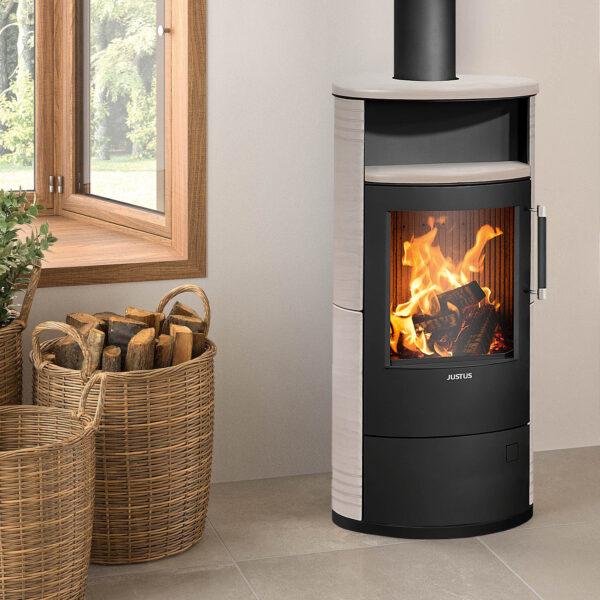 Justus Island 5 2.0 Kaminofen Stahl Schwarz / Keramik Freddo