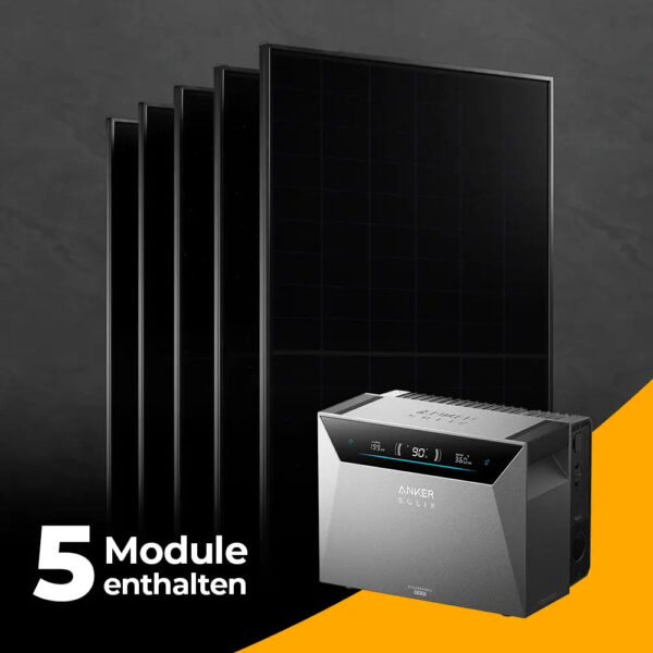 Solarkraftwerk 2500W mit Speicher Anker SOLIX 4 Pro - Set