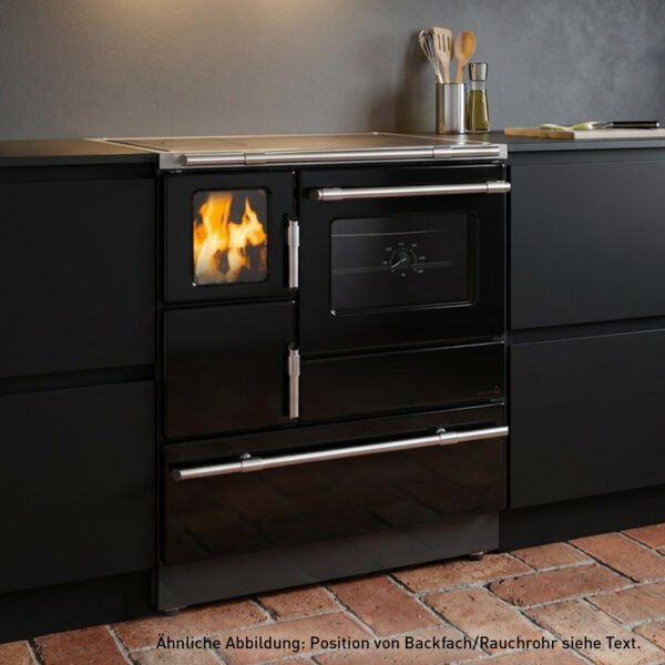 Wamsler K 128 F Küchenofen links schwarz mit Stahlplatte